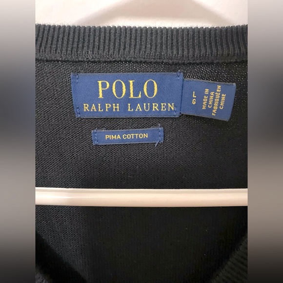 Polo by Ralph Lauren Black V-Neck Sweater - Picture 5 of 8